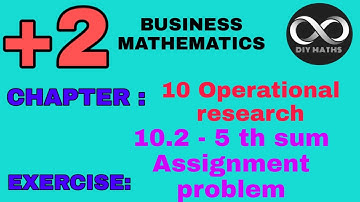 Business mathematics class12 chapter 10 assignment problem