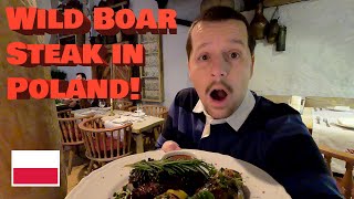 Eating WILD BOAR Steak at KRAKOW's BEST RATED Restaurant.