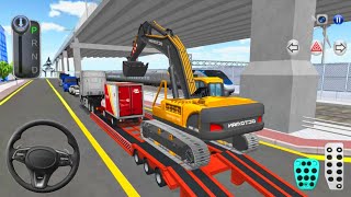 Heavy Excavator & Police Officer Car Transporting - 3D Driving Class 2026 - Android Gameplay🎮 screenshot 5