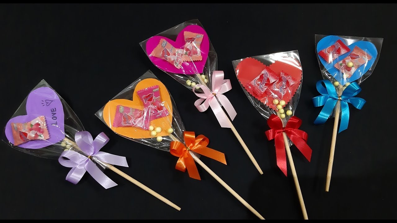 ของขวัญวันปัจฉิม ช่อลูกอมฮาร์ทบีท ( DIY Wrap Candy Bouque )สอนอาชีพสร้างรายได้