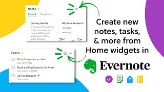 Create notes, tasks, and more from Evernote Home widgets screenshot 5