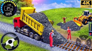 Railroad Builder Simulator 3D 🚧 JCB Excavator Construction Gameplay | Android Game