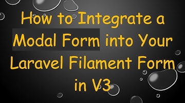How to Integrate a Modal Form into Your Laravel Filament Form in V3