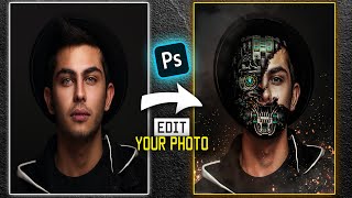 Edit Your Robot Face Photoshop // Photo Manipulation  Bangla Tutorial //  বাংলা // Pixels Fahim screenshot 5