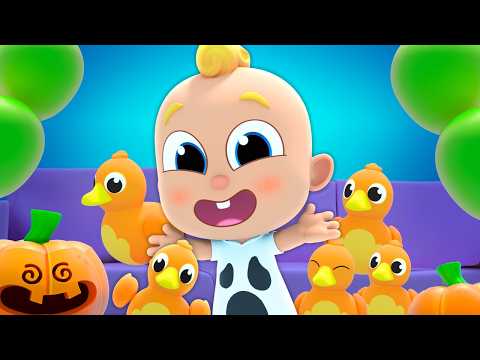 Five Little Ducks Play Hide and Seek Song 🦆😮 Halloween 🎃 Nursery Rhymes