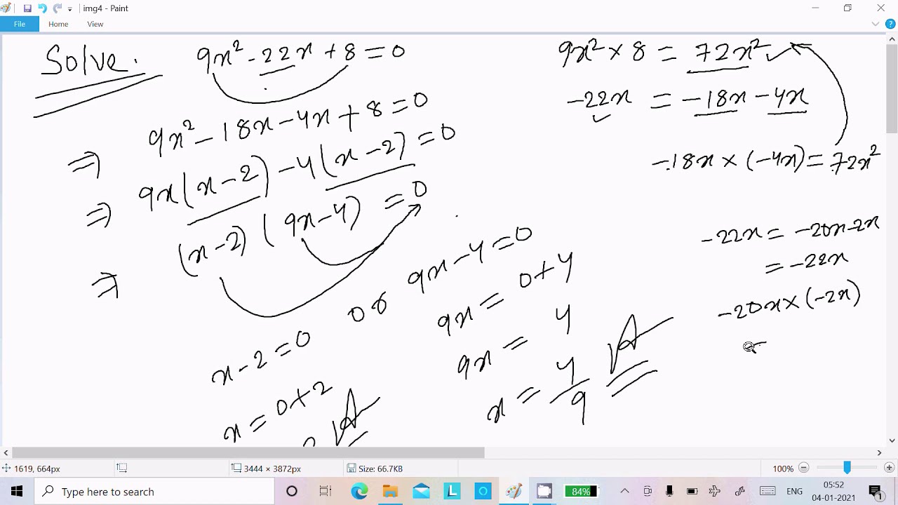 Solve 9x 2 22x 8 0 YouTube solve-9x-2-22x-8-0-youtube