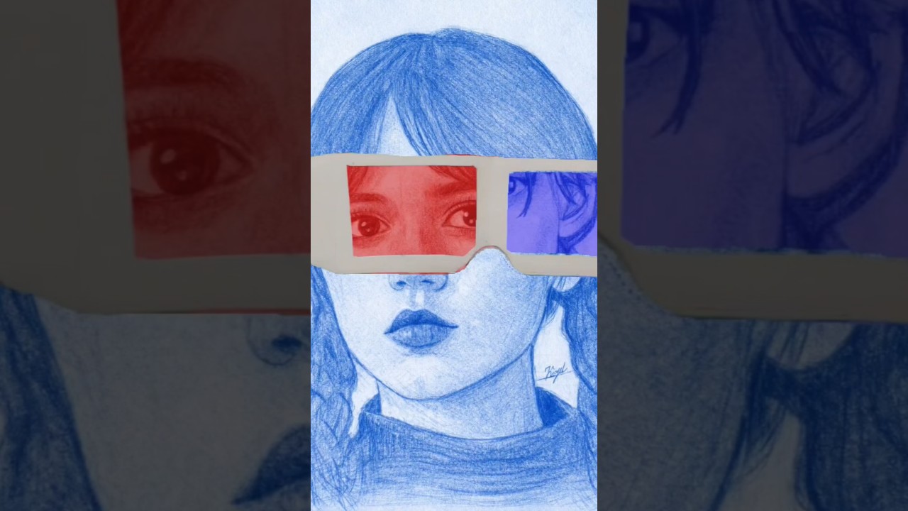 Wednesday Adam & Tyler 3D glasses transformation drawing