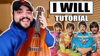 I WILL - The Beatles (EASY Ukulele Tutorial & Chords)
