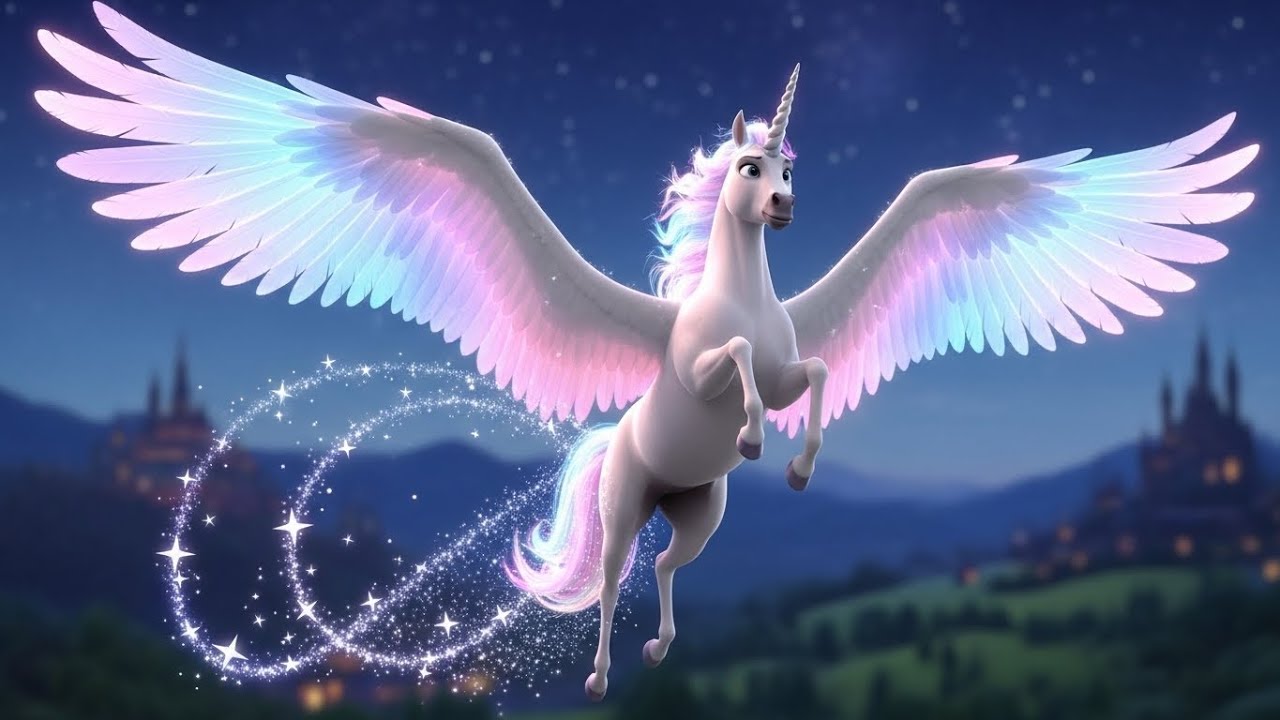 Flying Unicorn & Baby Magic Girl 🦄✨ | Magical Sky Adventure Song for Kids | Fantasy Nursery Rhyme
