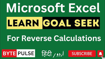 Learn to use Goal seek Excel for reverse calculations | Urdu Hindi Tutorial