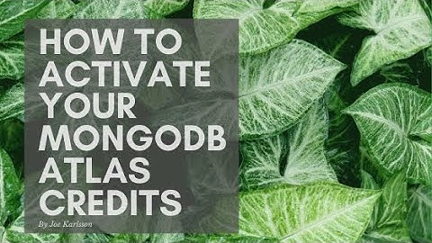 How To Redeem A MongoDB Atlas Credit