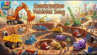 Construction Vehicles Song | Excavator, Bulldozer & Dump Truck Song | Heavy Equipment Song