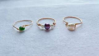 How To Make Rings/Making Simple and Easy Pearl Rings/Wire Rings/3 Easy diy Rings