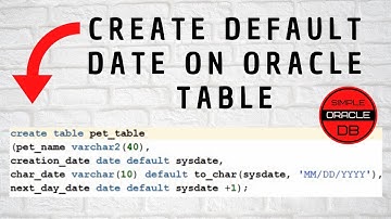 Create Default Date on Oracle Table