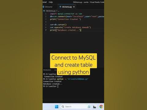 Connect to MySQL and create table using python #shortsfeed #python # ...