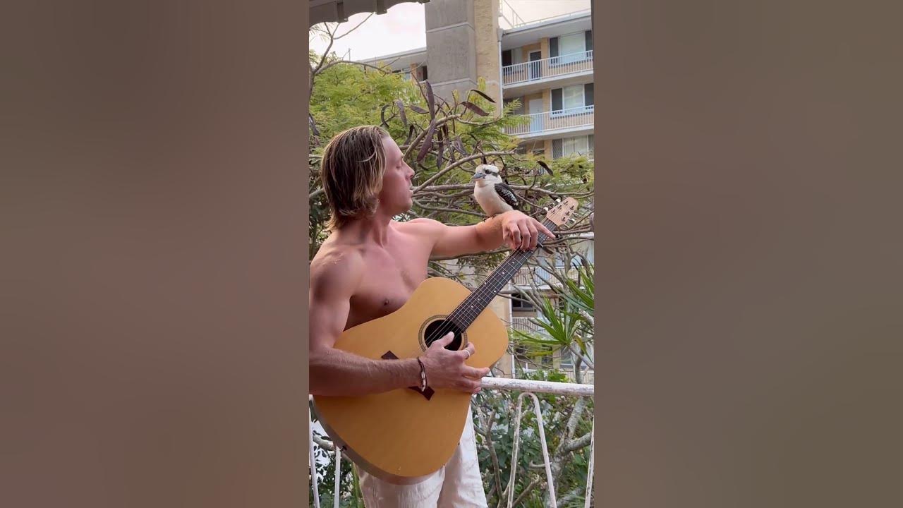 Only in Australia... Kookaburra sings with Aussie man