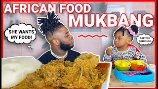 FUFU, EFO RIRO, EGUSI SOUP WITH LAMB CHOPS, BEEF &amp; CHICKEN *HAND EATING* AFRICAN FOOD MUKBANG