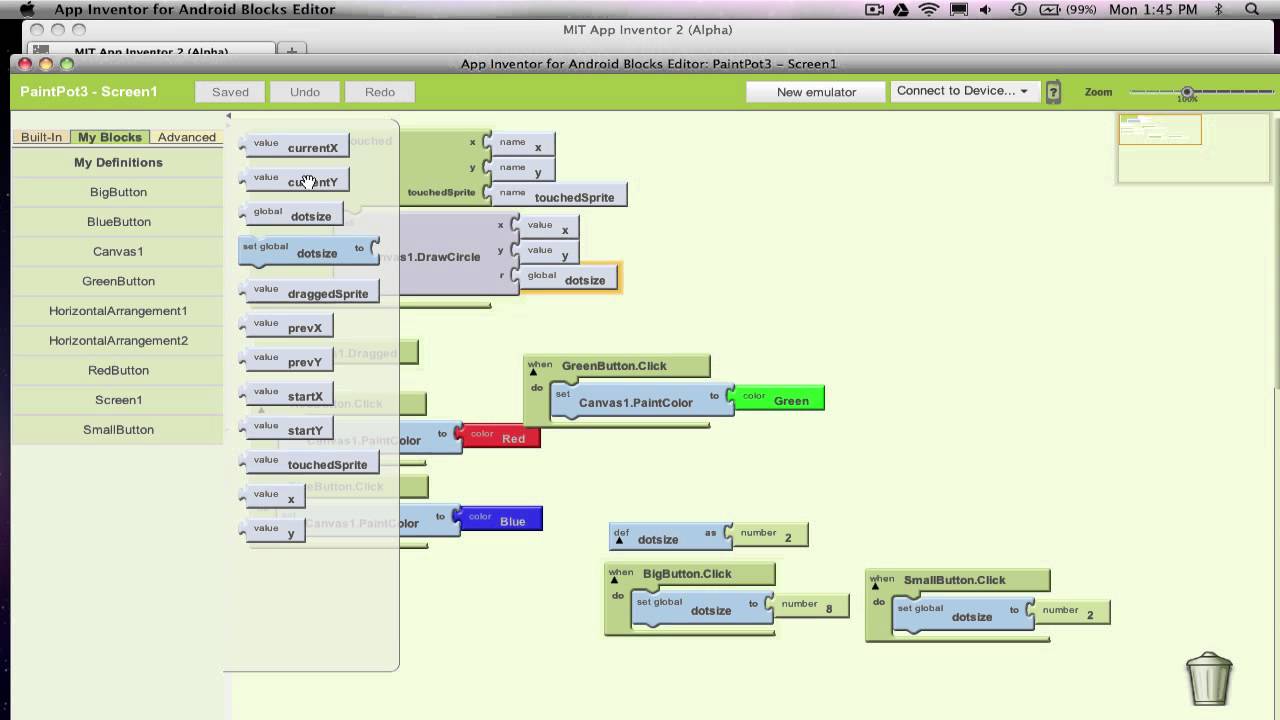 App Inventor 2 Differences: Variables