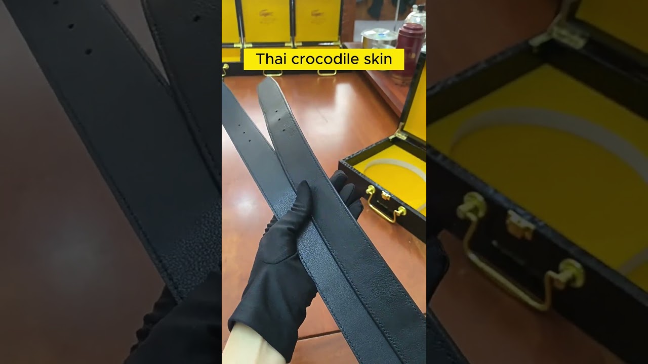 Men's tiger head crocodile leather business casual belt 