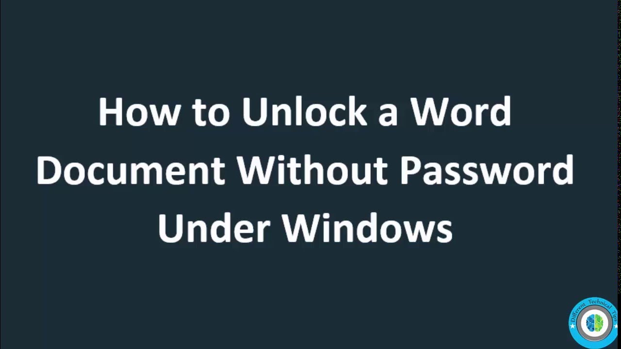 How to unlock a word documnet without knowing the password youtube