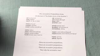 Accusative Prepositions Song (Latin)