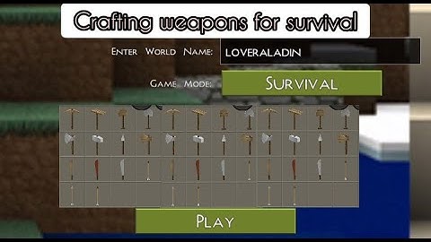 Crafting weapons for Survival mode mini block craft 3D and Survival craft
