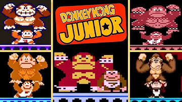 Evolution of Donkey Kong Jr. Rescuing in Donkey Kong [Official & Fan Games]
