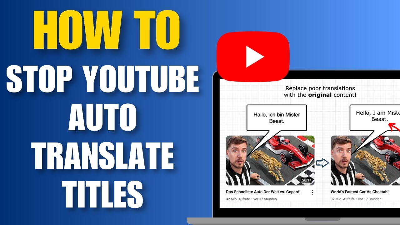 How To Stop YouTube Auto Translate Titles | Turn Off Auto Dubbing on ...