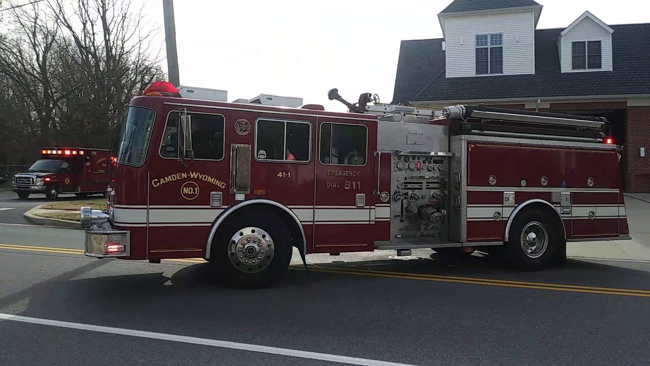 Camden Wyoming Fire Co. Engine 41-1 & Ambulance 41 Responding - YouTube