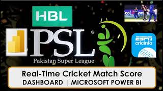 Real-Time Cricket Match Score Update in Microsoft POWER BI | Cricinfo | Dashboard | HBL PSL screenshot 4