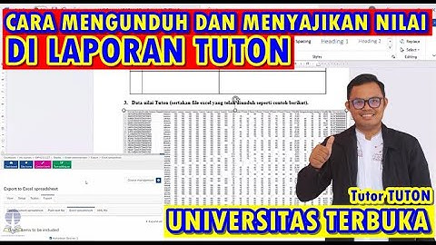 CARA MENGUNDUH DAN MENYAJIKAN NILAI DI LAPORAN TUTON UNIVERSITAS TERBUKA