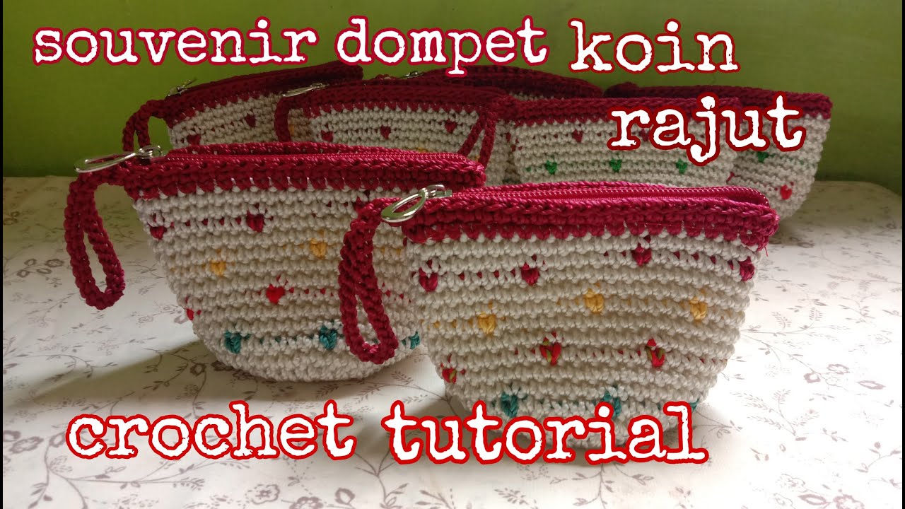Crochet || Tutorial Dompet Koin Rajut || Souvenir Cantik