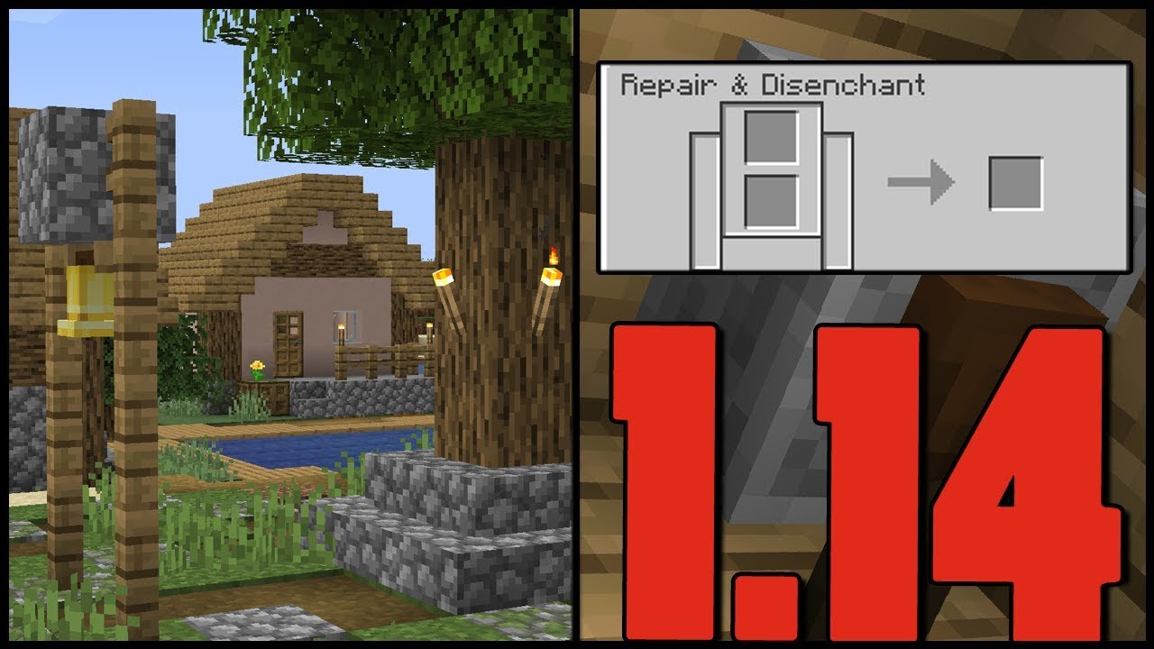 Minecraft - 1.14 - Új falusi házak, Grindstone funkciója - Snapshot 18w48a  + Sorsolás - YouTube