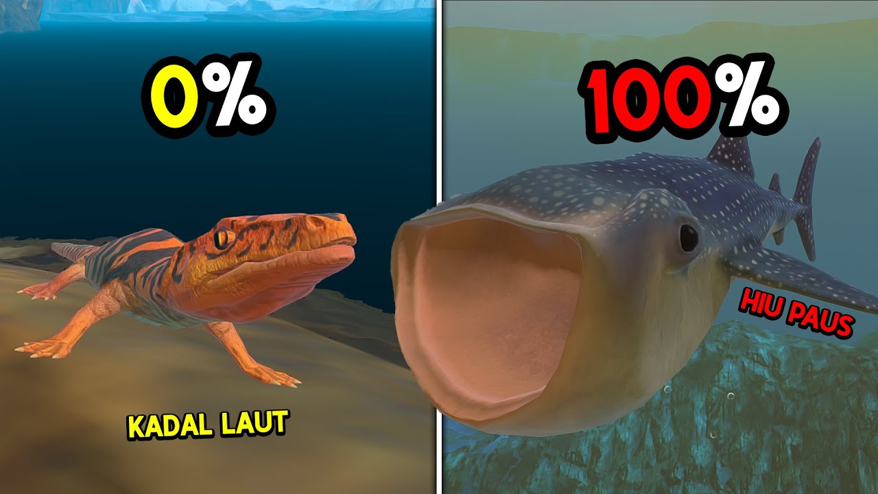 Gue Jadi AIGIALOSAURUS KADAL LAUT Sampai Dapat HIU PAUS MULUT LEBAR... Feed And Grow Fish