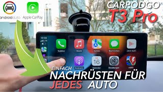 Jedes ältere Auto modernisieren : Android Auto & Apple CarPlay Display von CarpodGo T3 Pro  TEST