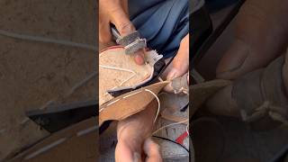 Traditional Leather Stitching Technique #artisan #leatherwork #skills