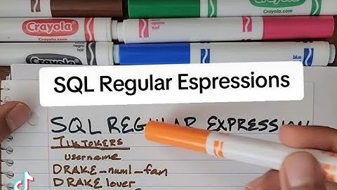 SQL Regular Expressions