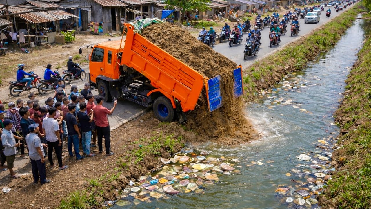 First Start New PROJECT!! Landfill Delete Stop Use Deep Fish Pond Use Strong Bulldozer & 8Ton Truck.
