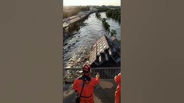 Terrifying Moment Building Collapses into Raging River #Flood