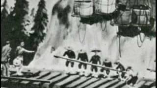 Chinese laborers build the railroad