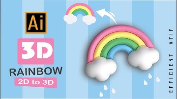 2D TO 3D ILLUSTRATION HACK FOR BEGINNERS | HOW TO MAKE A 3D RAINBOW IN SECONDS IN ADOBE ILLUSTRATOR.