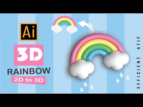 2D TO 3D ILLUSTRATION HACK FOR BEGINNERS | HOW TO MAKE A 3D RAINBOW IN SECONDS IN ADOBE ILLUSTRATOR.