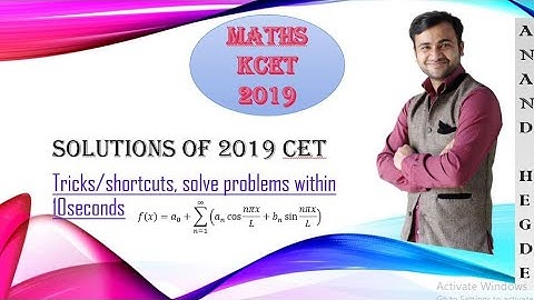 KCET solved paper 2019 part 1