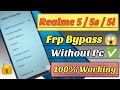 🔥Realme 5/5s/5i FRP Bypass Without PC 2026 | All Realme Frp Bypass | Easy Method 100% Working