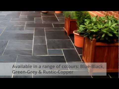 Slate Paving Patio Slabs - Natural Slate Paving Supplier Blue-Black, Rustic-Copper Slate Stone