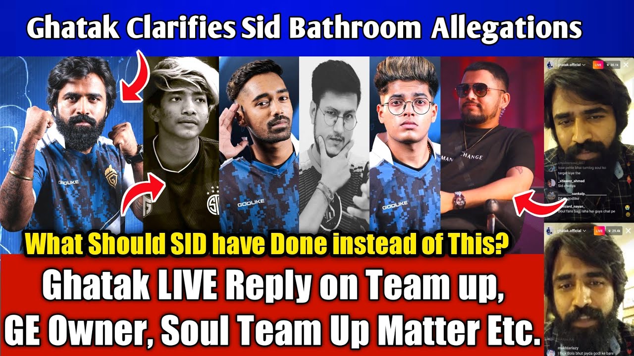 Ghatak LIVE Reply on Teamup, Sid Allegations, GE Owner, INS Matter & Bathroom Conversation CLARIFIED