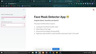streamlit Face mask Detector demo