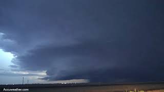 MOTHERSHIP supercell electrified at sunset, dropping big-time hail east of Denver, CO!