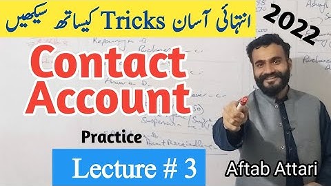 Contact Account | Contact Accounting | advanced accounting | B.Com BBA