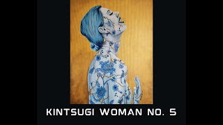 (854) 🫖 KINTSUGI Series 🫖 WOMAN No. 5  Acrylic Painting 092822 Look for Kintsugi story video link 👇